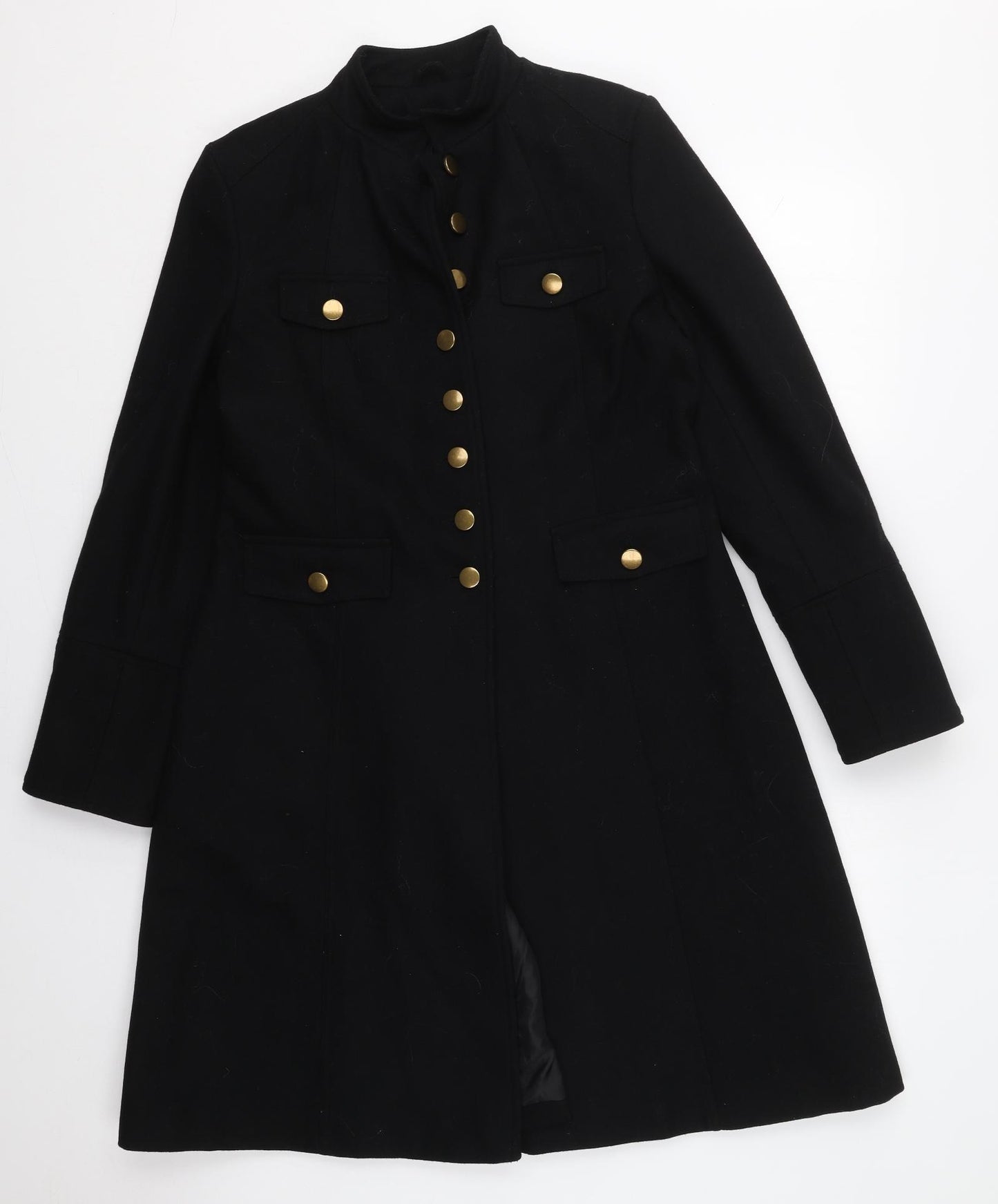 Dorothy Perkins Womens Black   Pea Coat Coat Size 14  Button