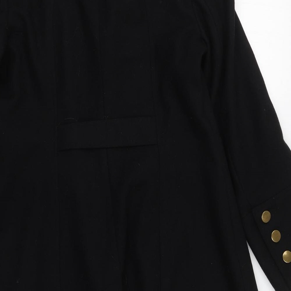 Dorothy Perkins Womens Black   Pea Coat Coat Size 14  Button