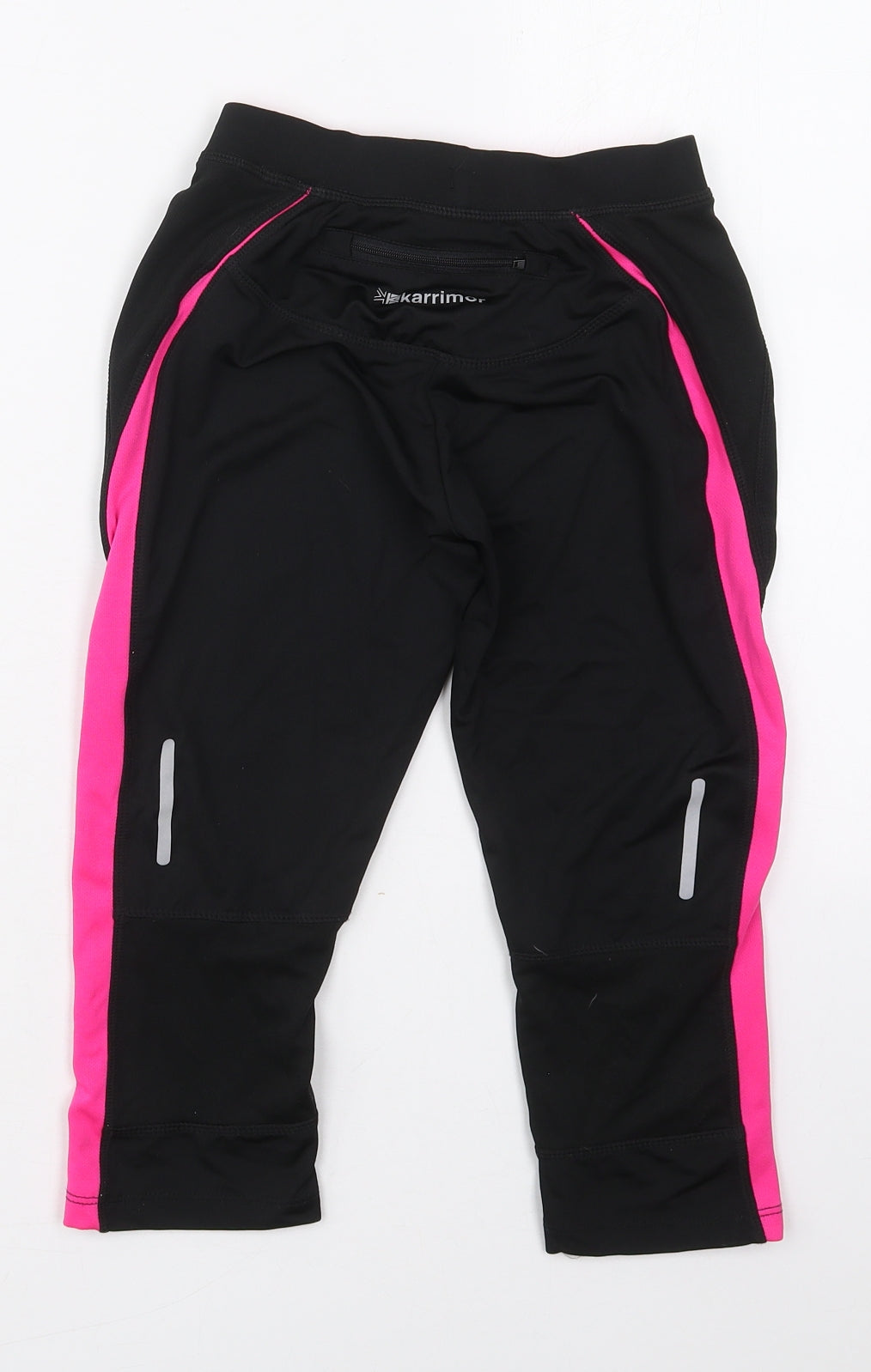 Karrimor Womens Black  Polyester Cropped Leggings Size 8 L17 in Regular Drawstring - Pink