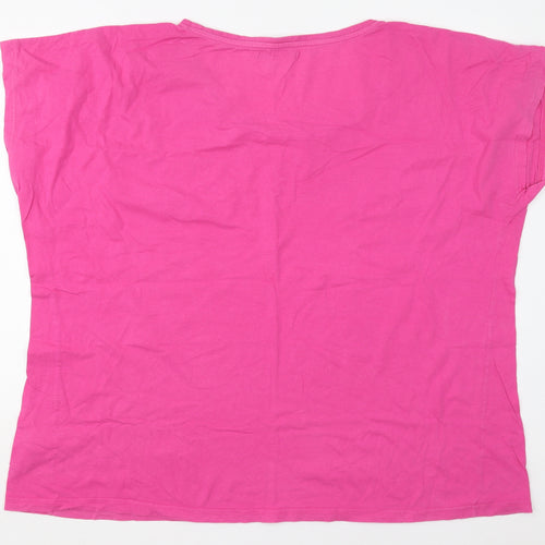 George Womens Pink  Cotton Basic T-Shirt Size 24 Round Neck - Workout