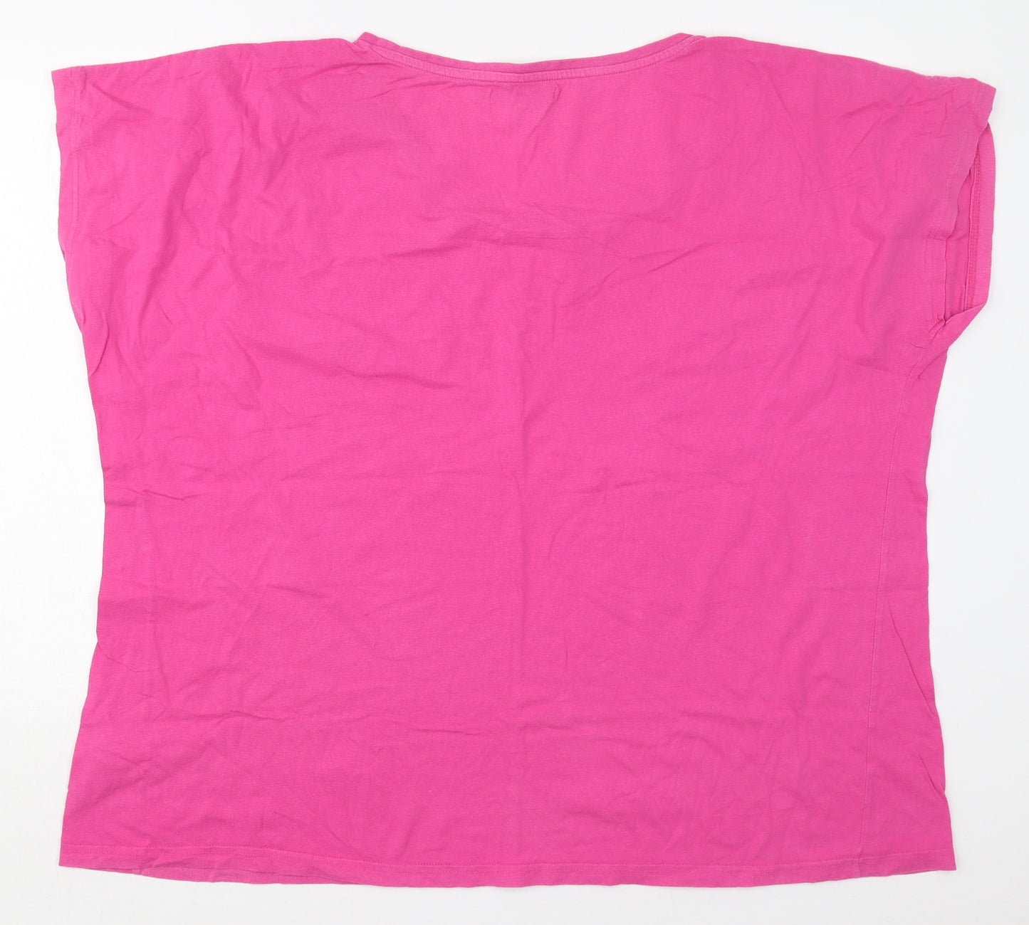 George Womens Pink  Cotton Basic T-Shirt Size 24 Round Neck - Workout