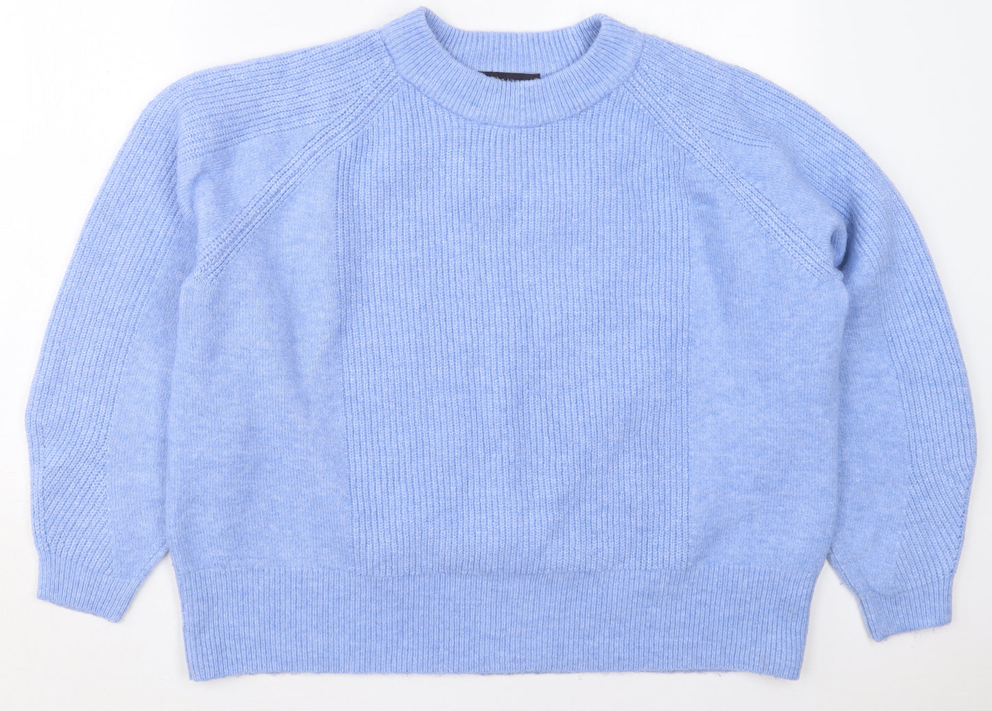 Marks and Spencer Womens Blue Crew Neck  Acrylic Pullover Jumper Size XL