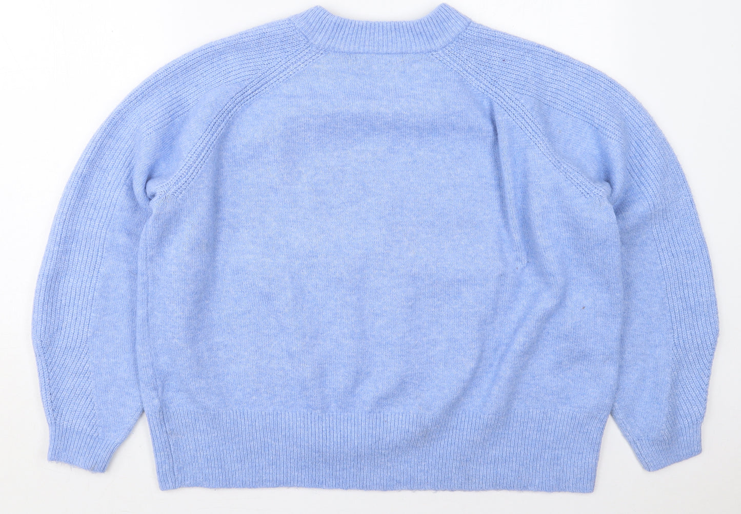 Marks and Spencer Womens Blue Crew Neck  Acrylic Pullover Jumper Size XL