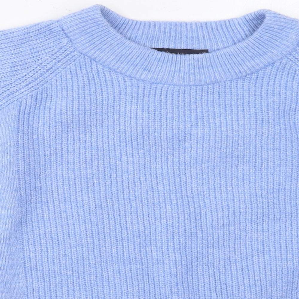 Marks and Spencer Womens Blue Crew Neck  Acrylic Pullover Jumper Size XL