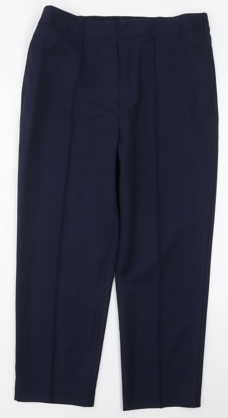 Marks and Spencer Womens Blue  Polyester Trousers  Size 16 L27 in Regular