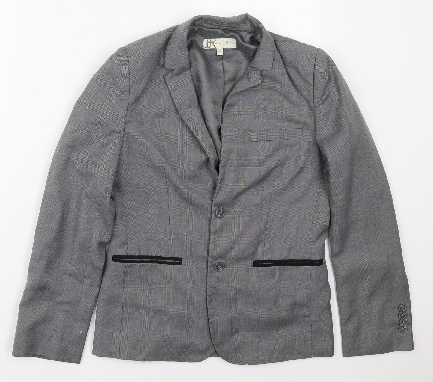 BHS Boys Grey Check  Jacket Blazer Size 11-12 Years  Button