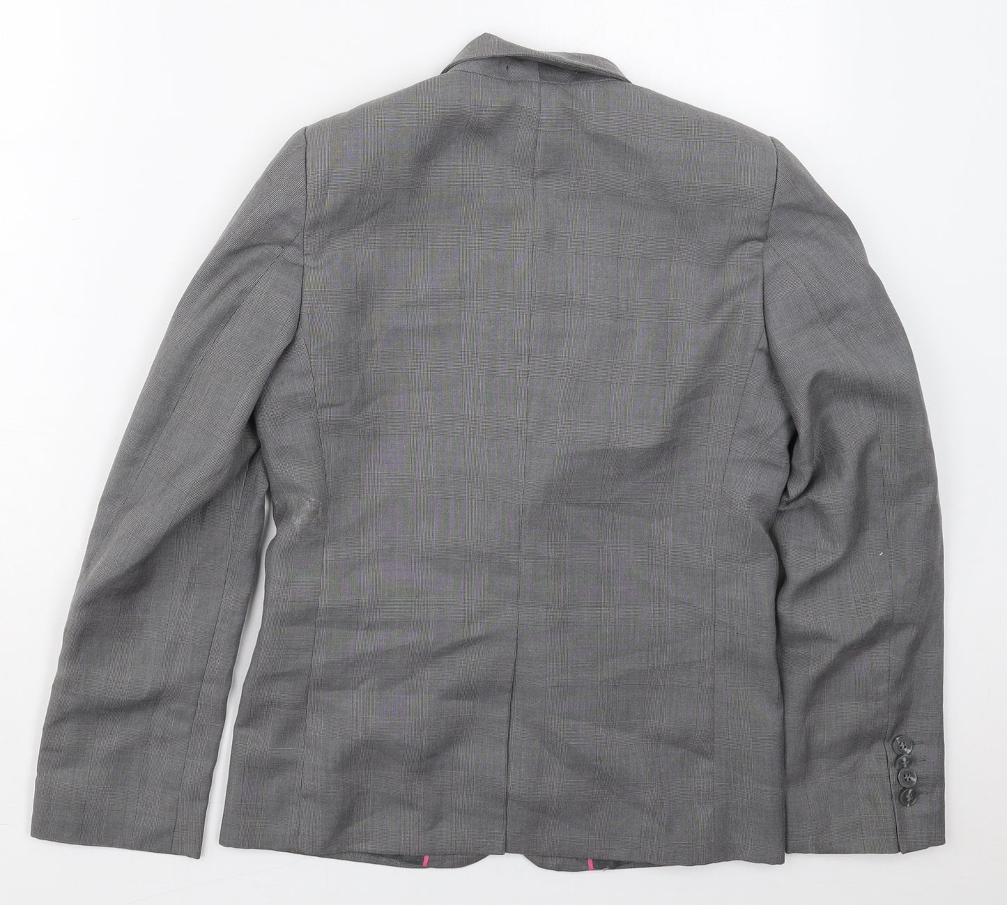BHS Boys Grey Check  Jacket Blazer Size 11-12 Years  Button