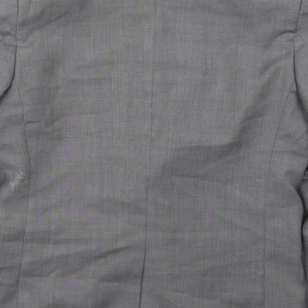 BHS Boys Grey Check  Jacket Blazer Size 11-12 Years  Button