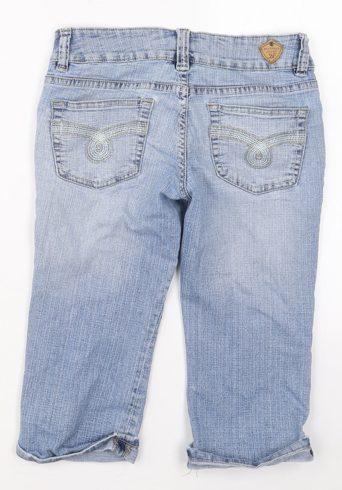 Duty Free Womens Blue  Cotton Cropped Jeans Size 10  Regular Button