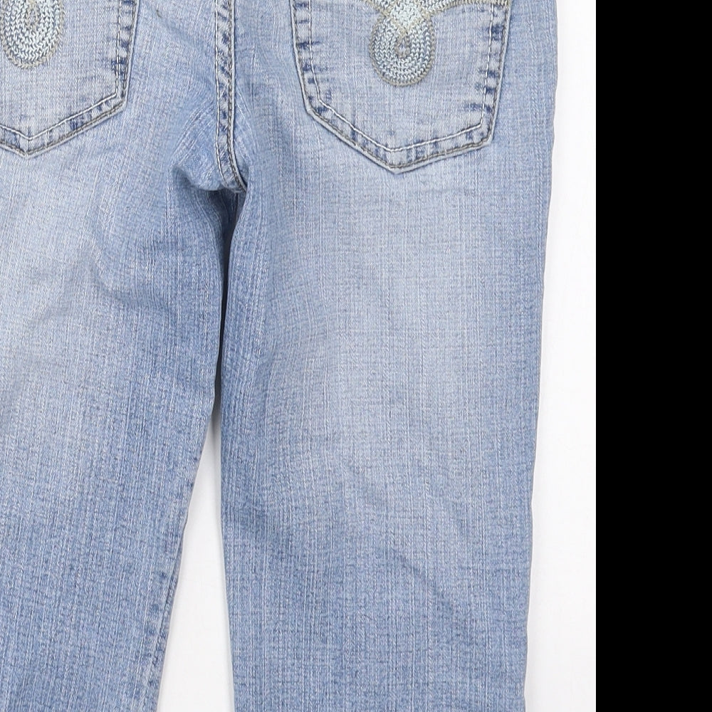 Duty Free Womens Blue  Cotton Cropped Jeans Size 10  Regular Button