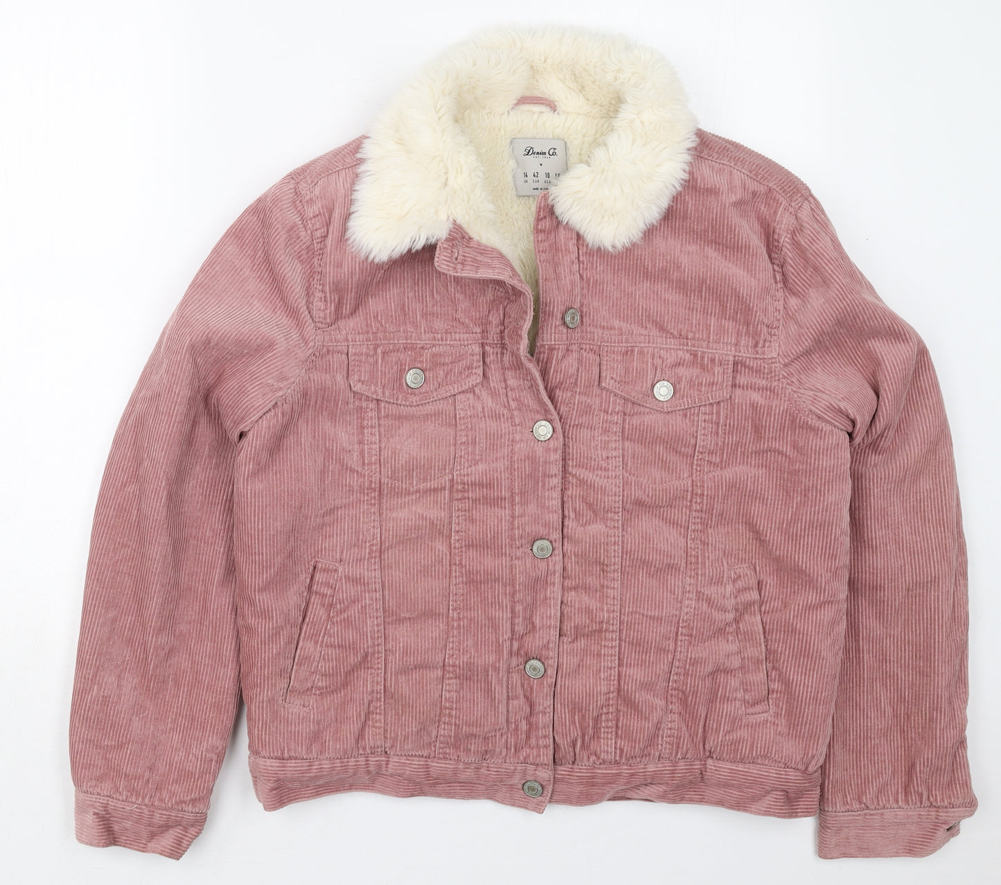 Denim Co Womens Pink   Jacket  Size 14  Button