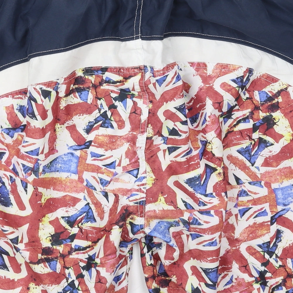 NEXT Mens Red  Polyester Athletic Shorts Size 2XL L8 in Regular Drawstring - Union Jack Swim Shorts