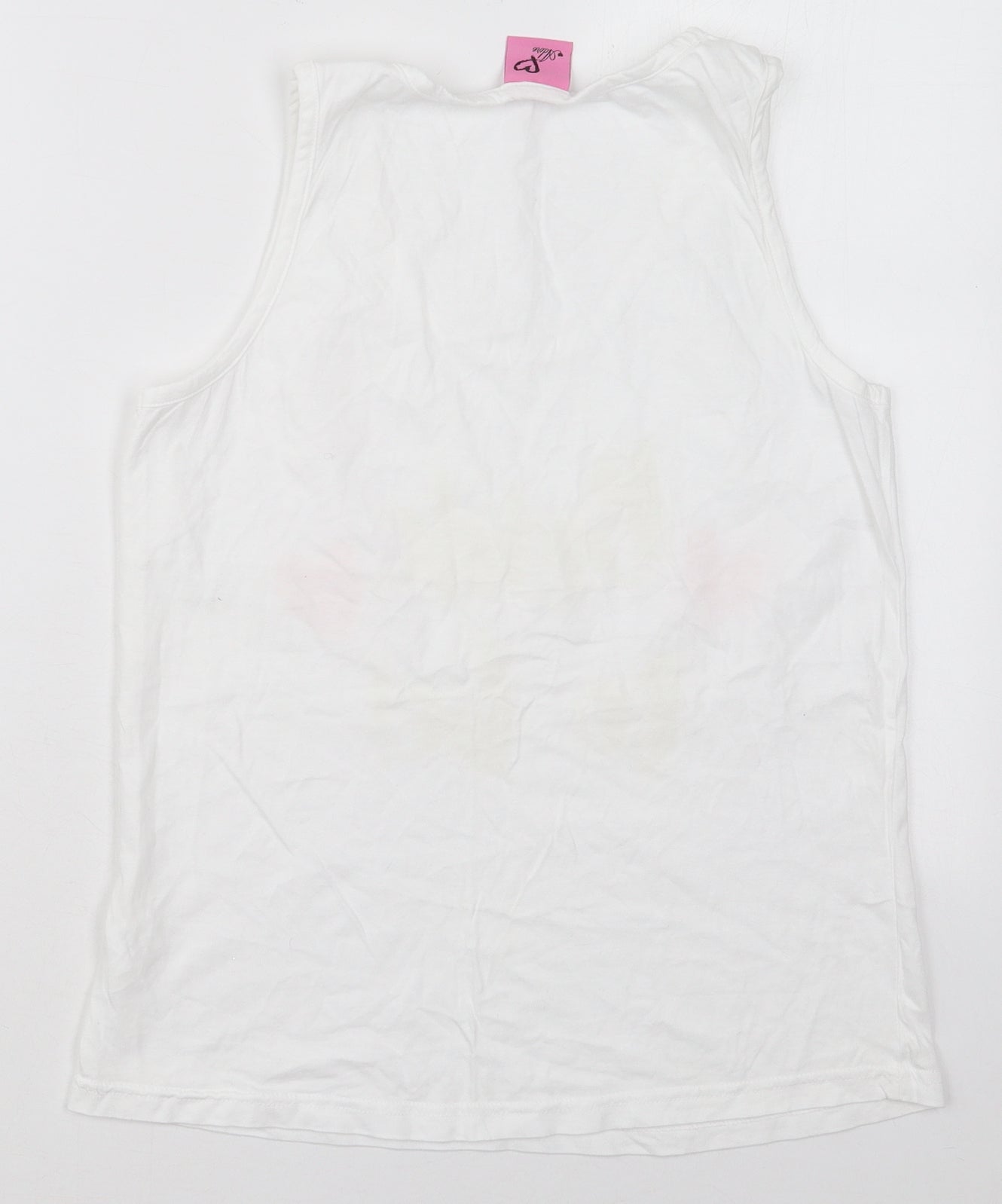 Adore Womens White  Cotton Basic Tank Size M Round Neck - Bride To Be