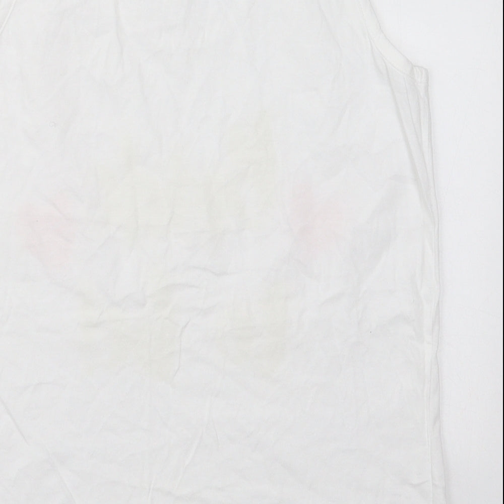 Adore Womens White  Cotton Basic Tank Size M Round Neck - Bride To Be