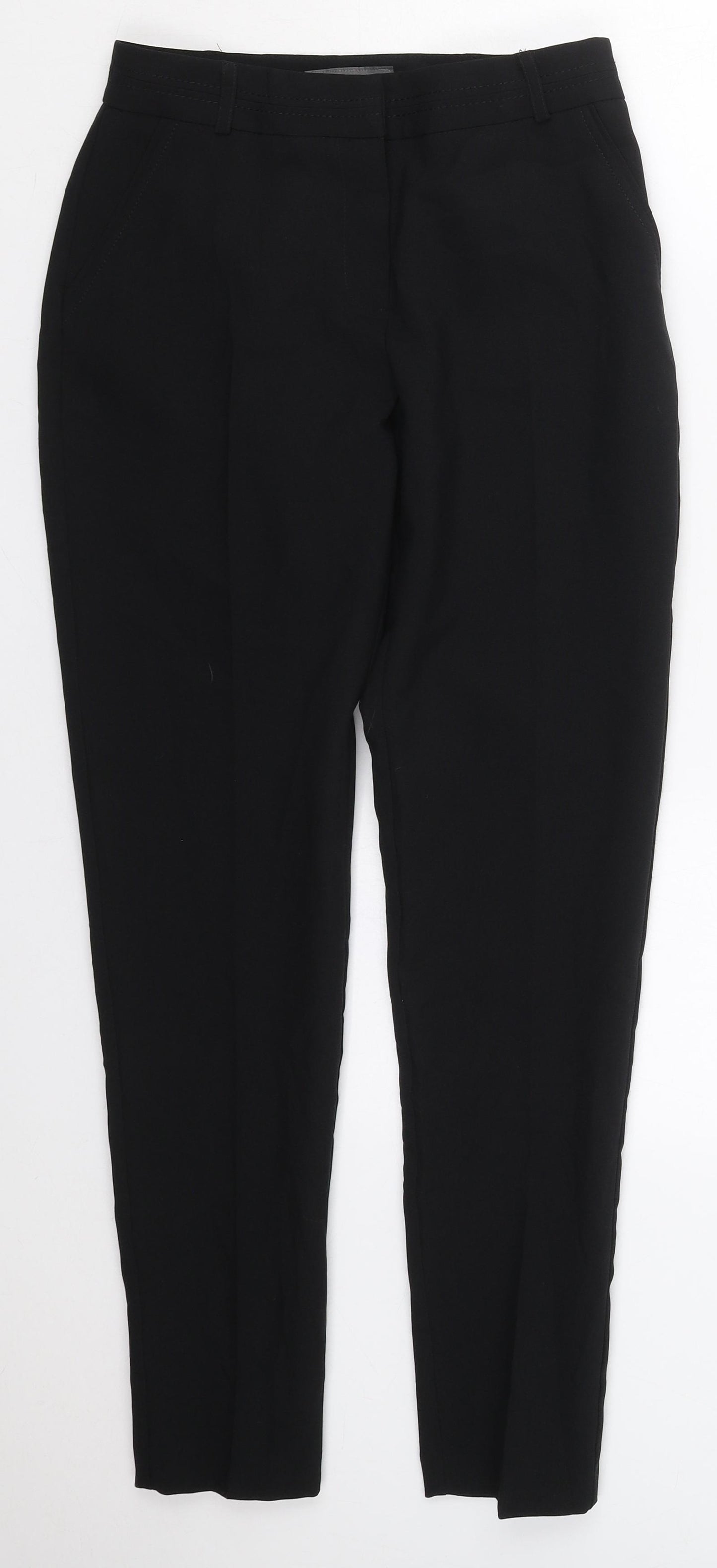 Primark Womens Black  Polyester Trousers  Size 6 L28.5 in Regular Hook & Eye