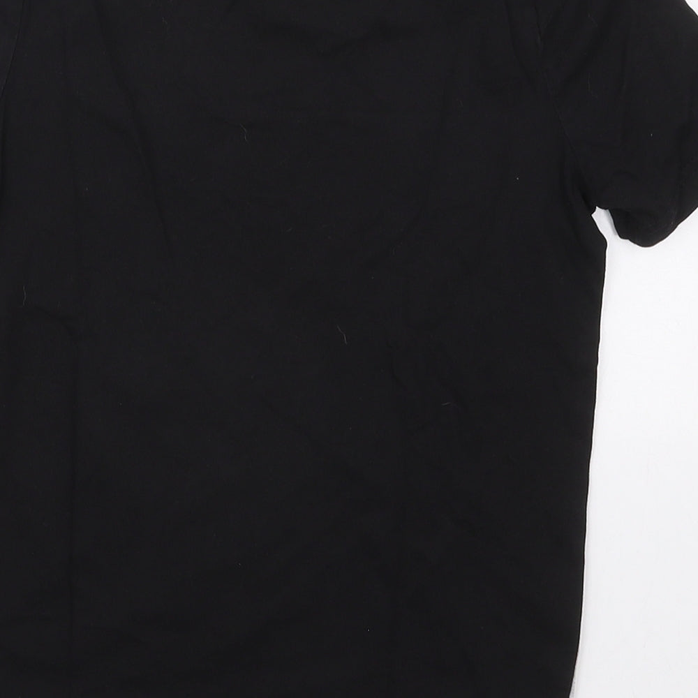 F&F Boys Black  Cotton Basic T-Shirt Size 8-9 Years Crew Neck Pullover - Sonic