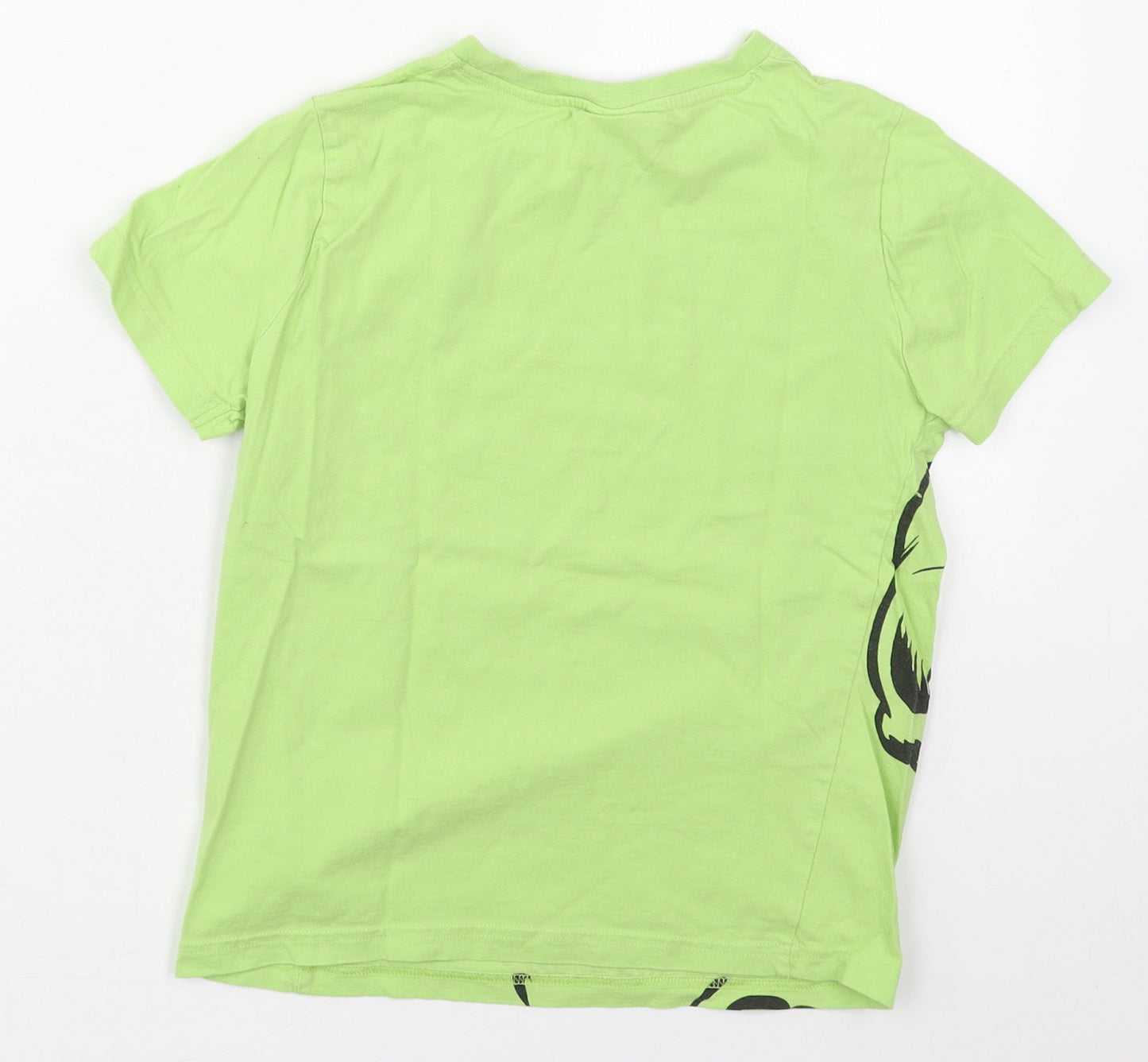 F&F Boys Green  Cotton Basic T-Shirt Size 9-10 Years Crew Neck Pullover - Hulk