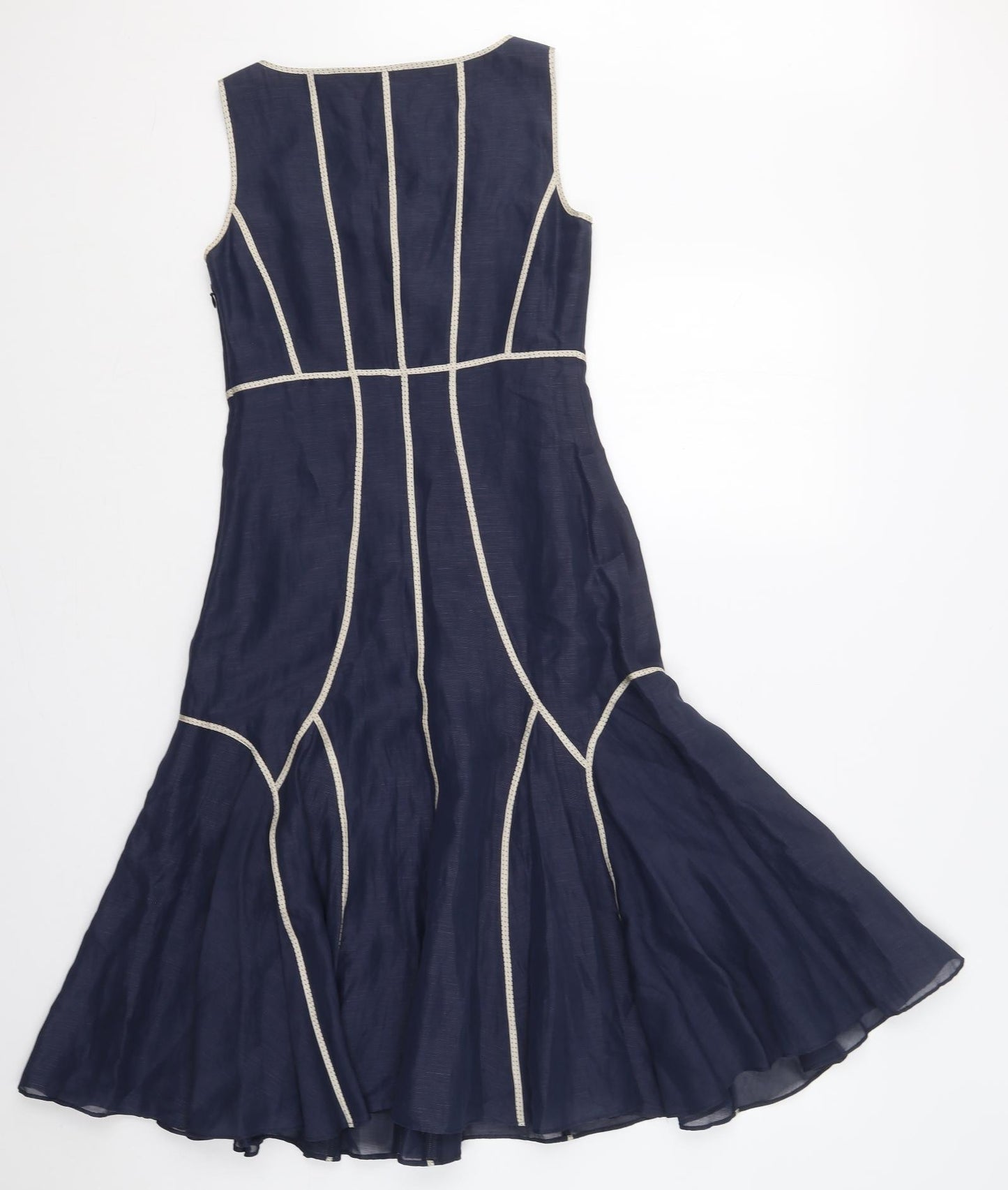 Fenn Wright Manson Womens Blue  Silk Skater Dress  Size 8  Round Neck