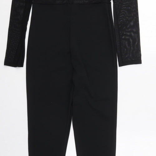IX London Womens Black Striped Polyester Jumpsuit One-Piece Size 8 L27 in Zip