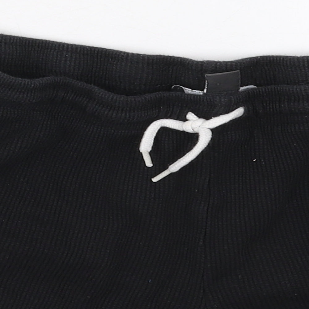 Primark Womens Black  Cotton Sweat Shorts Size 12  Regular Drawstring