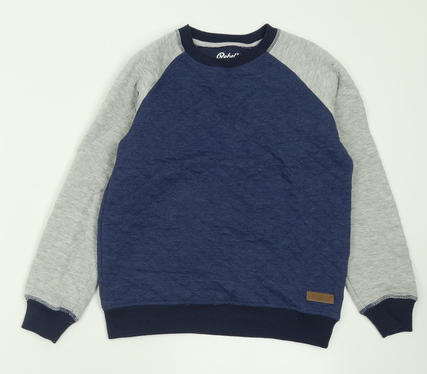 Rebel Boys Blue Crew Neck  Polyester Pullover Jumper Size 11-12 Years  Pullover