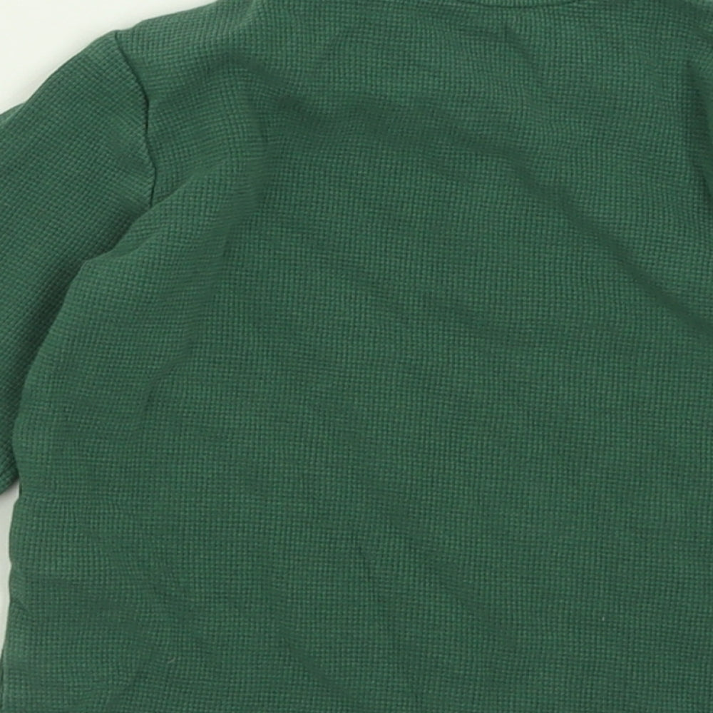 Marks and Spencer Boys Green  Cotton Basic Casual Size 18-24 Months Crew Neck Button