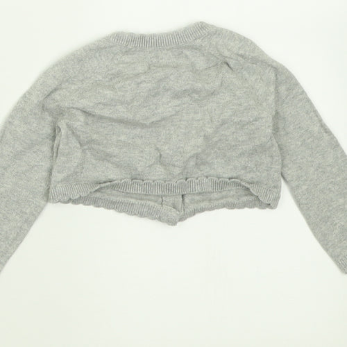 Gap Girls Grey  Cotton Cardigan Jumper Size 12-18 Months  Button