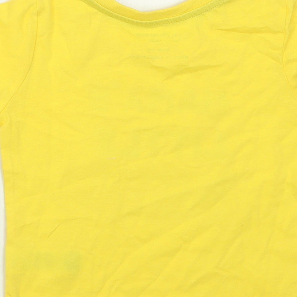 Primark Boys Yellow  Cotton Basic T-Shirt Size 18-24 Months Crew Neck Pullover - Mama's little man