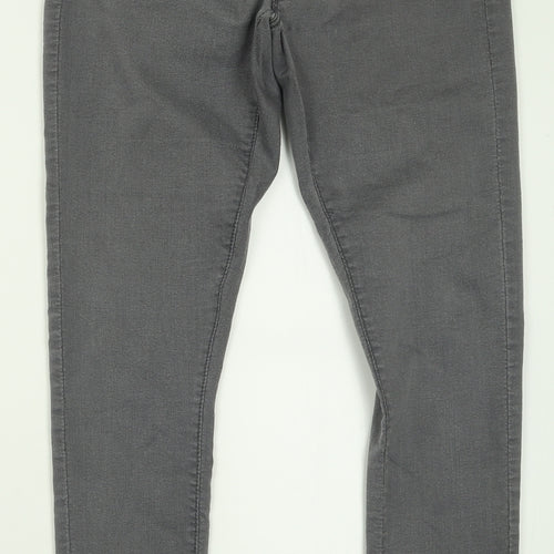 Topshop Womens Green  Cotton Skinny Jeans Size 30 in L30 in Regular Button