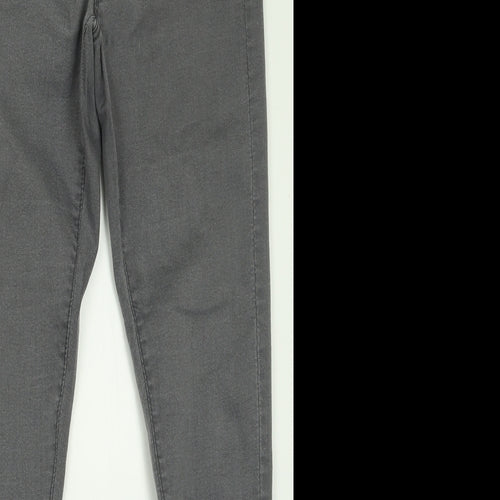 Topshop Womens Green  Cotton Skinny Jeans Size 30 in L30 in Regular Button