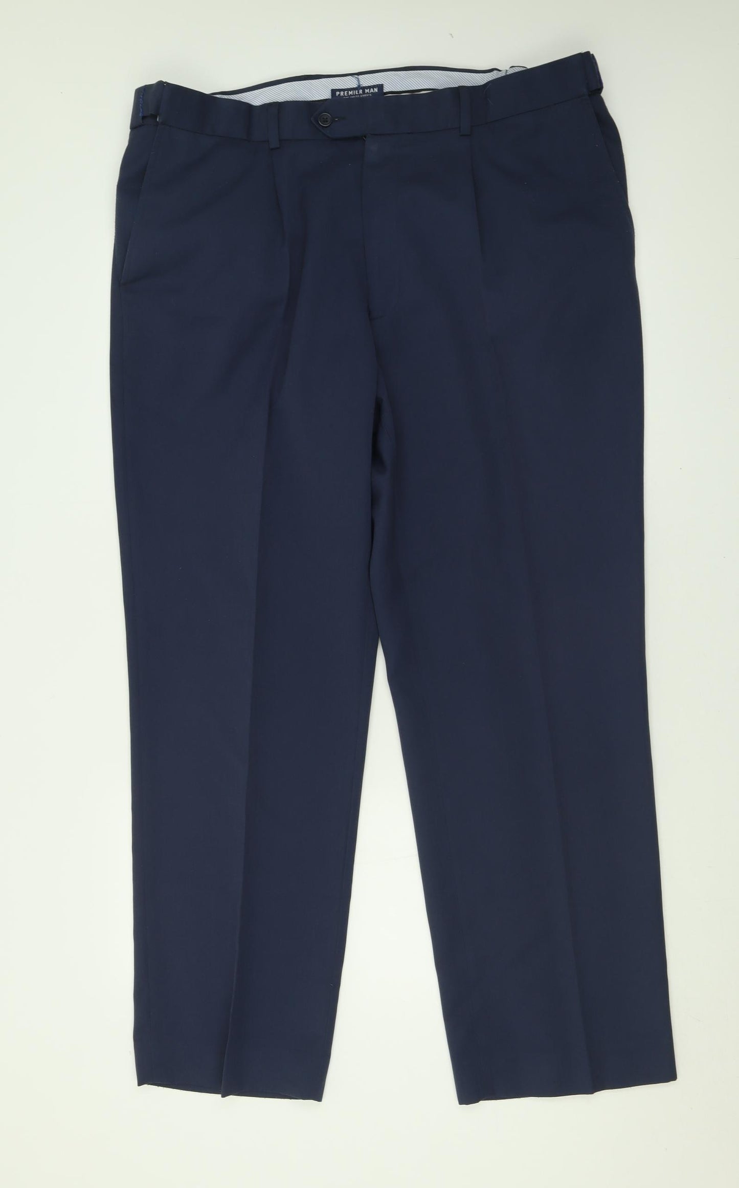 Premier MAN Mens Blue  Polyester Trousers  Size 40 in L30 in Regular Button