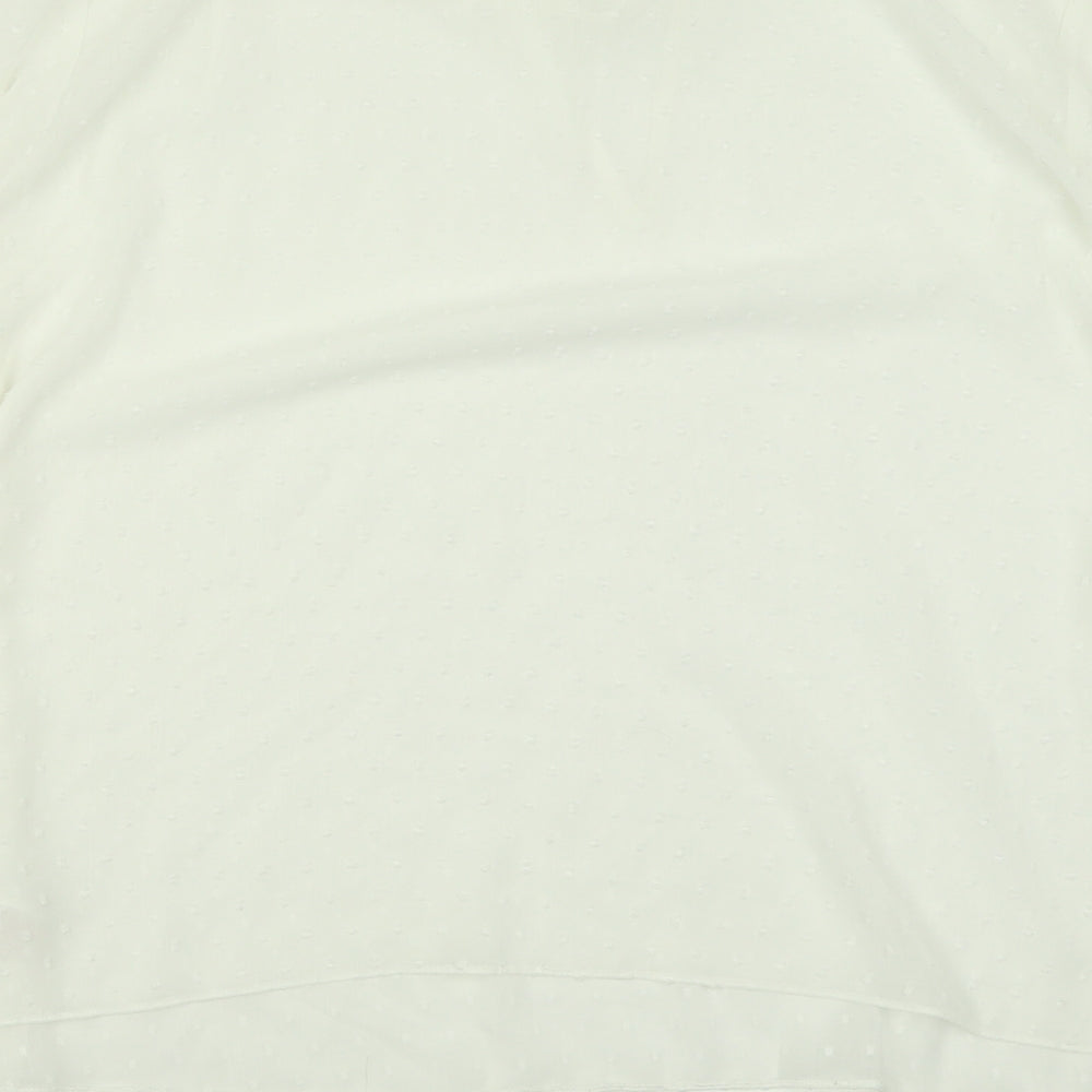 Primark Womens White Polka Dot Polyester Basic Blouse Size 18 V-Neck