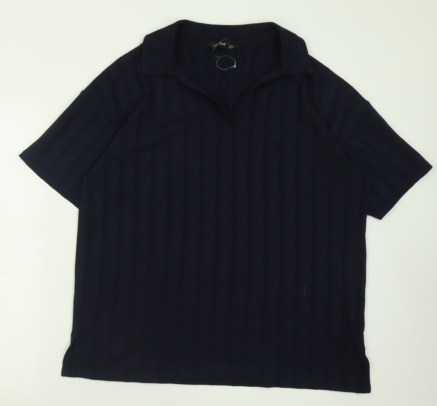 F&F Womens Beige  Polyester Basic Polo Size 16 V-Neck
