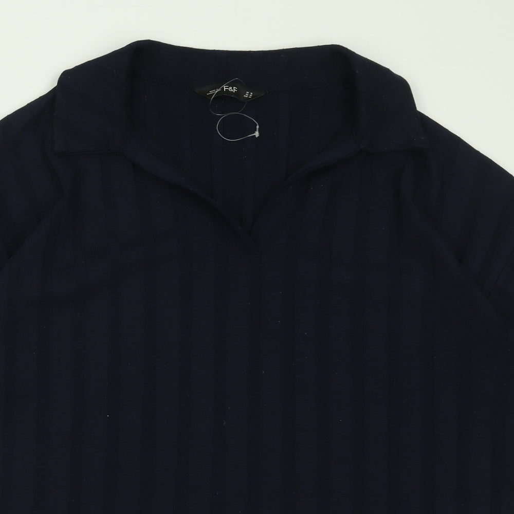F&F Womens Beige  Polyester Basic Polo Size 16 V-Neck