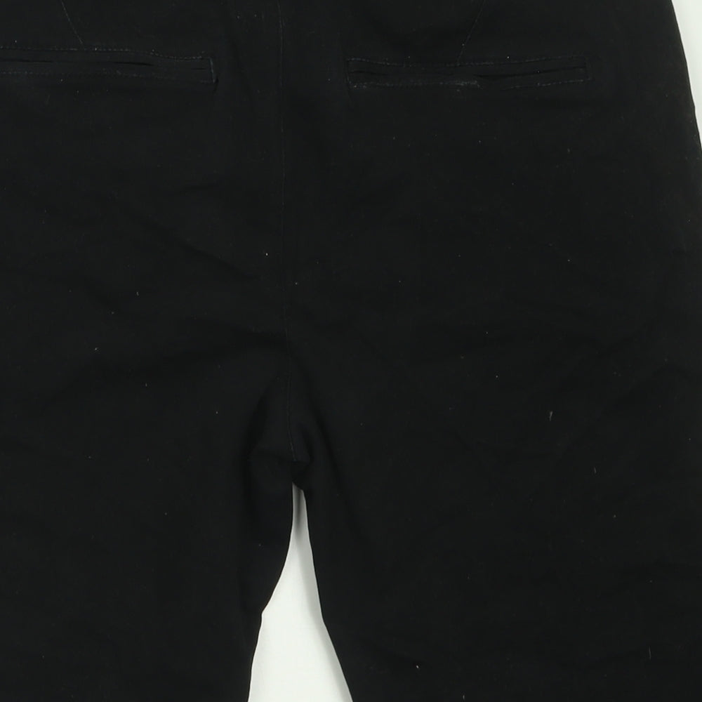 Topman Mens Black  Cotton Bermuda Shorts Size 32 in L10 in Regular Button
