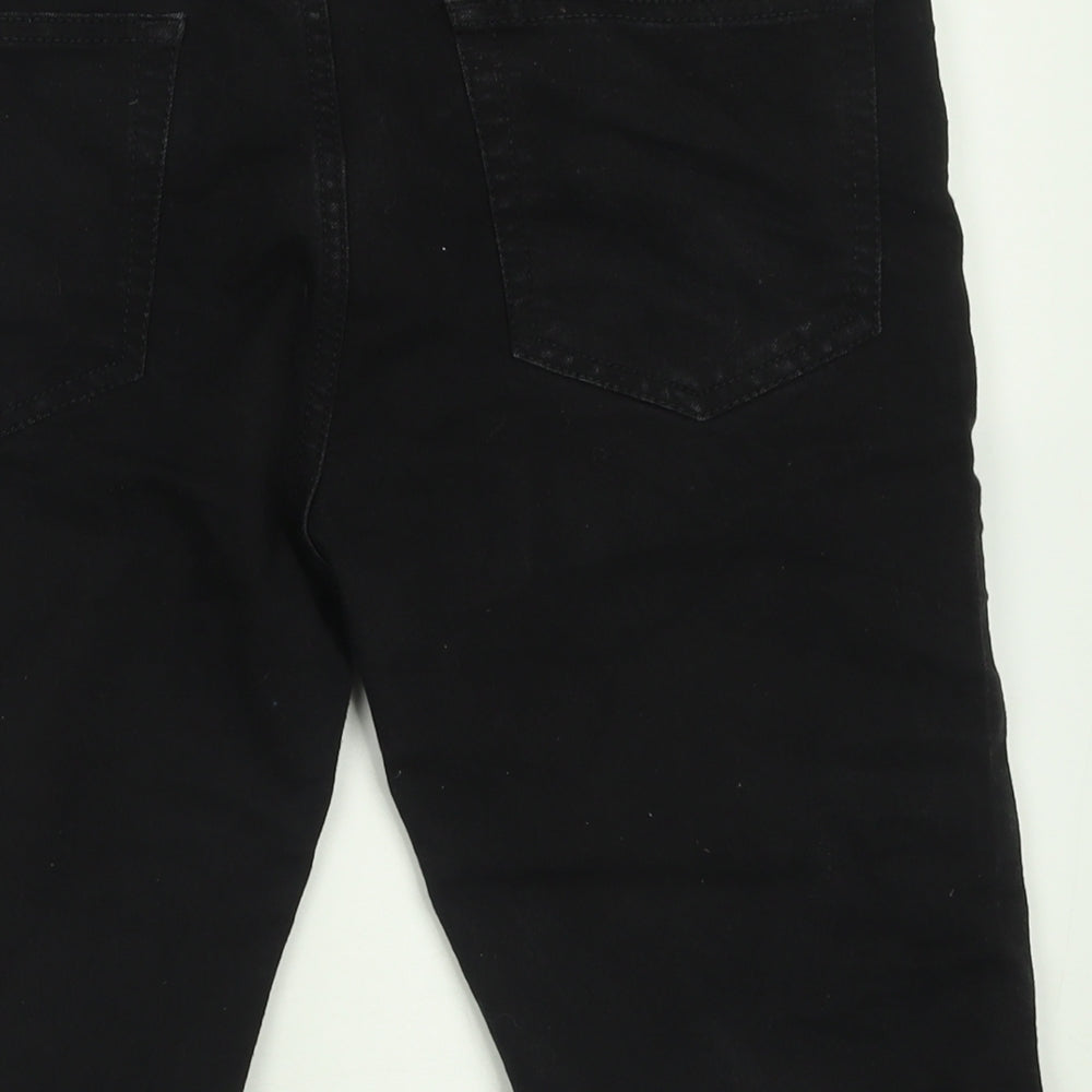 Topman Mens Black  Cotton Bermuda Shorts Size 34 in L12 in Regular Button