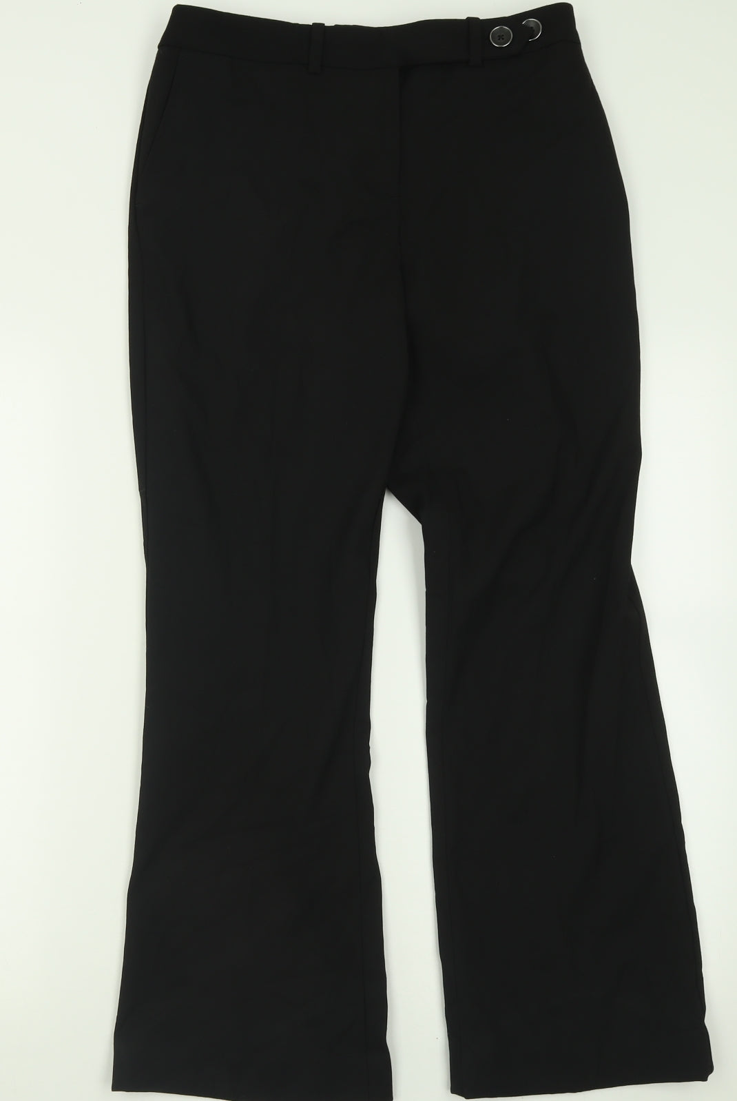 NEXT Womens Black  Polyester Trousers  Size 12 L28 in Regular Button