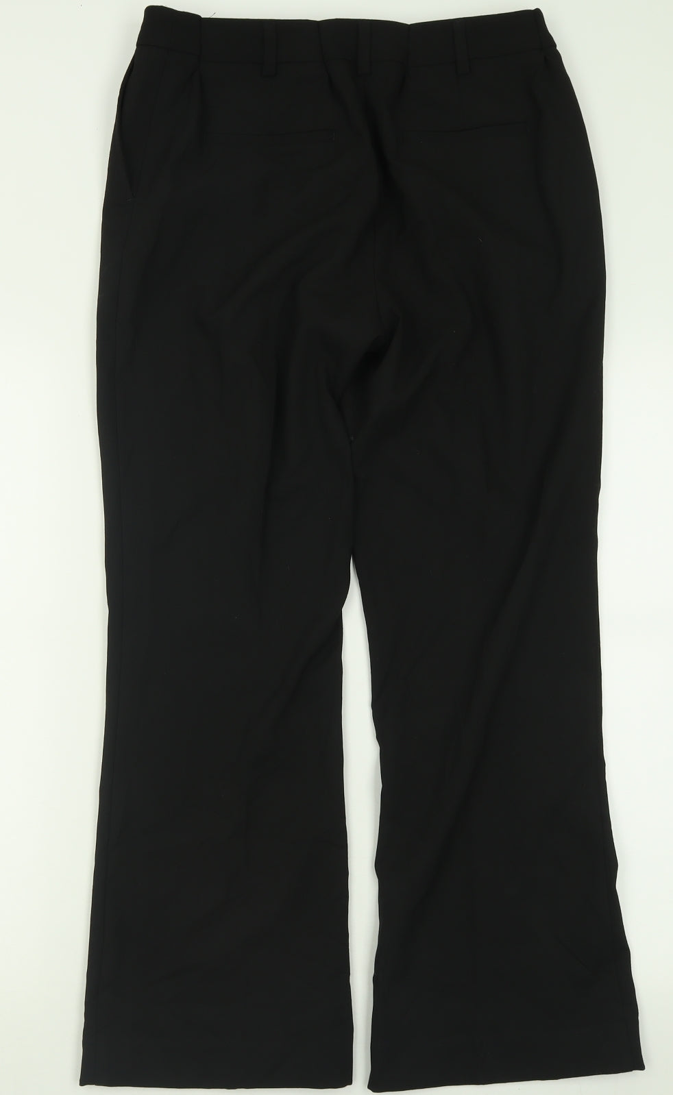 NEXT Womens Black  Polyester Trousers  Size 12 L28 in Regular Button
