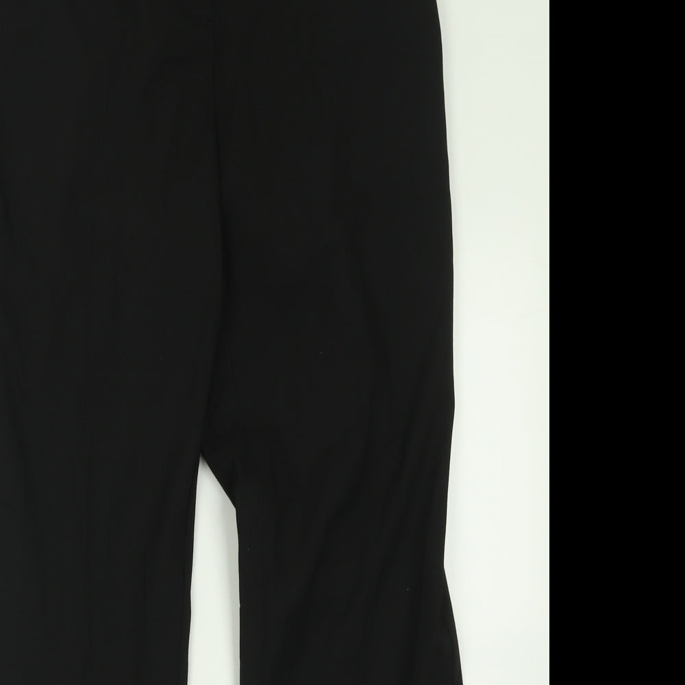NEXT Womens Black  Polyester Trousers  Size 12 L28 in Regular Button