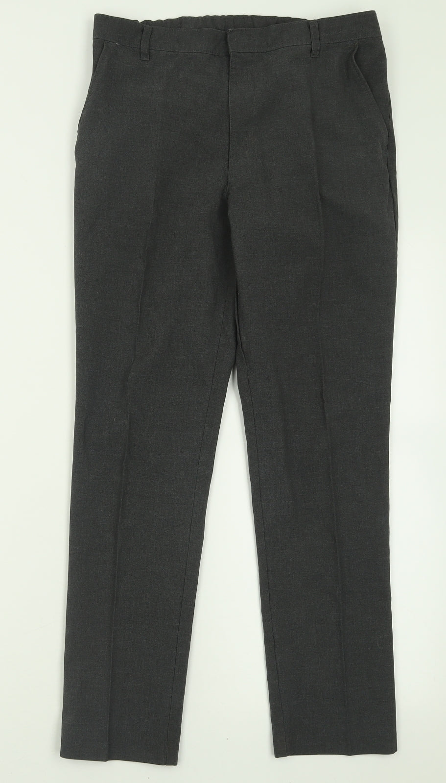 Marks and Spencer Boys Grey  Polyester Capri Trousers Size 12-13 Years  Regular Hook & Eye - School Wear