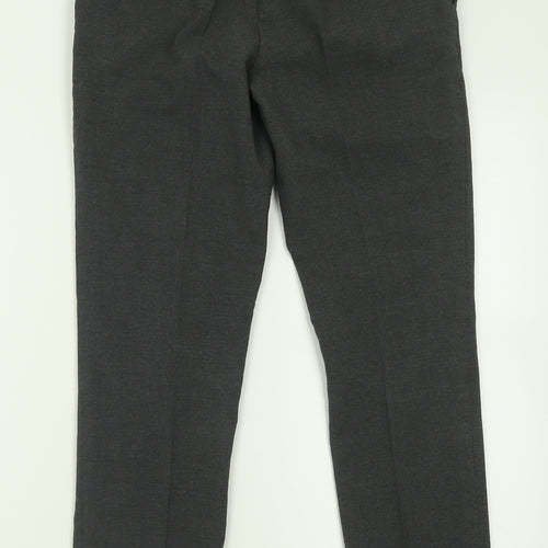 Marks and Spencer Boys Grey  Polyester Capri Trousers Size 12-13 Years  Regular Hook & Eye - School Wear