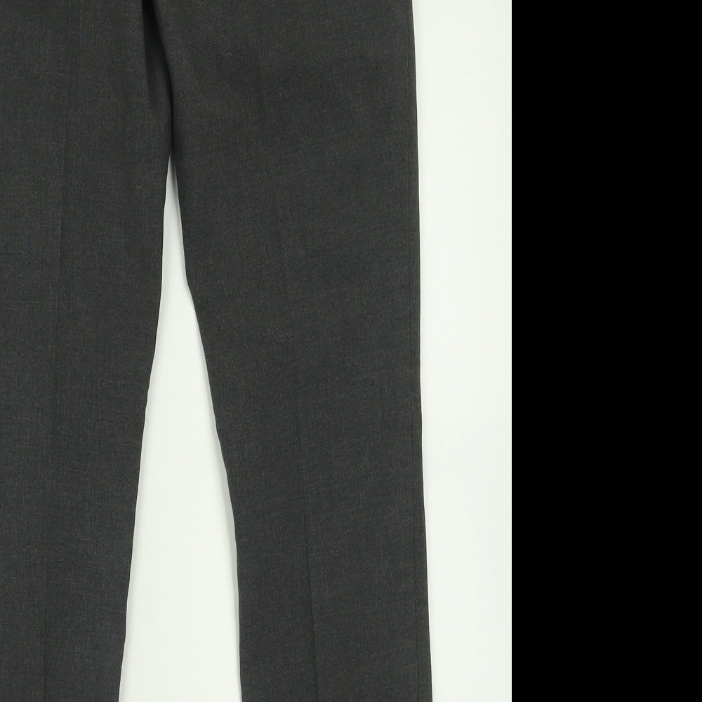 Marks and Spencer Boys Grey  Polyester Capri Trousers Size 12-13 Years  Regular Hook & Eye - School Wear