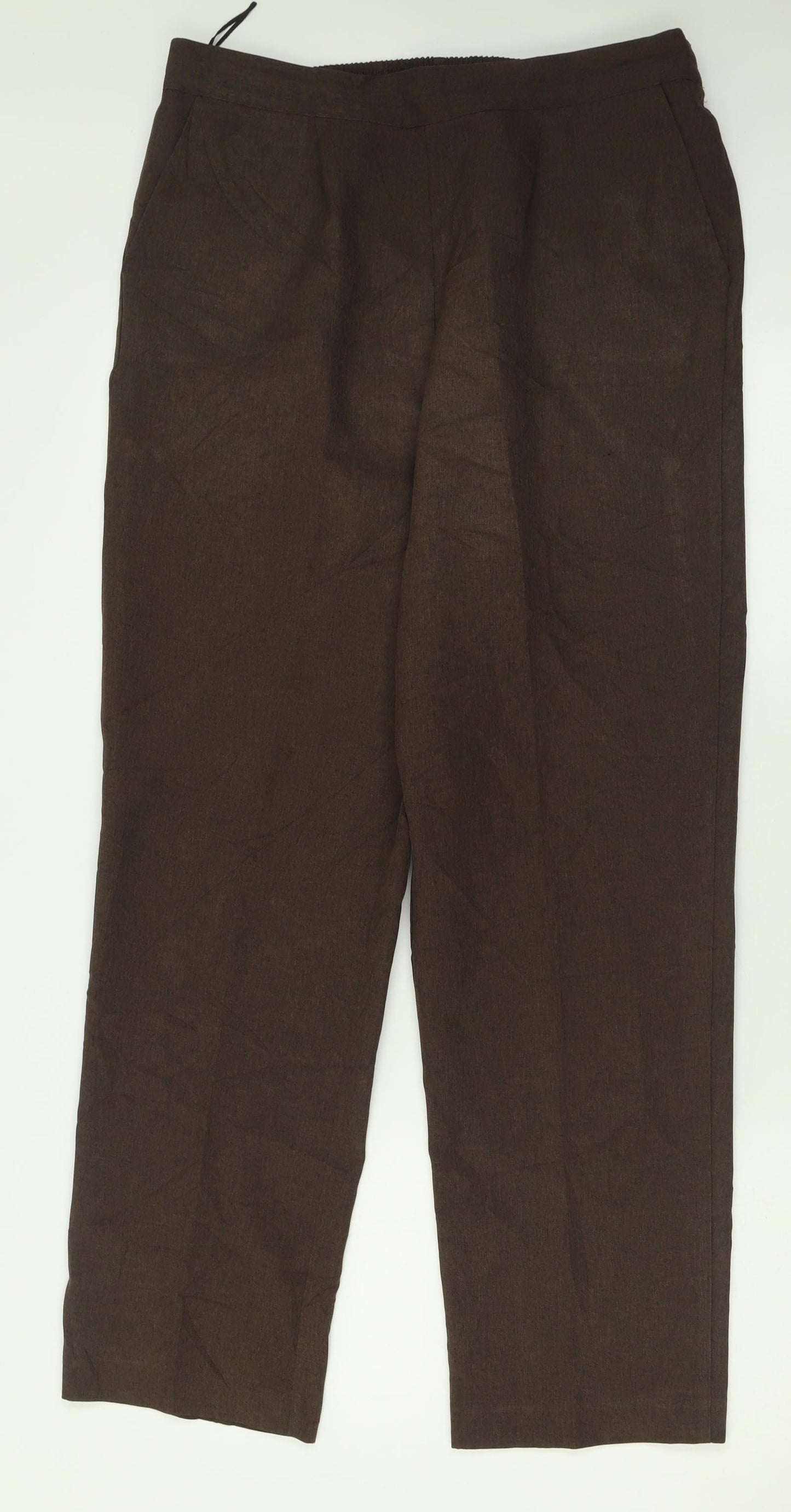 bonmarch Womens Brown  Polyester Trousers  Size 14 L30 in Regular