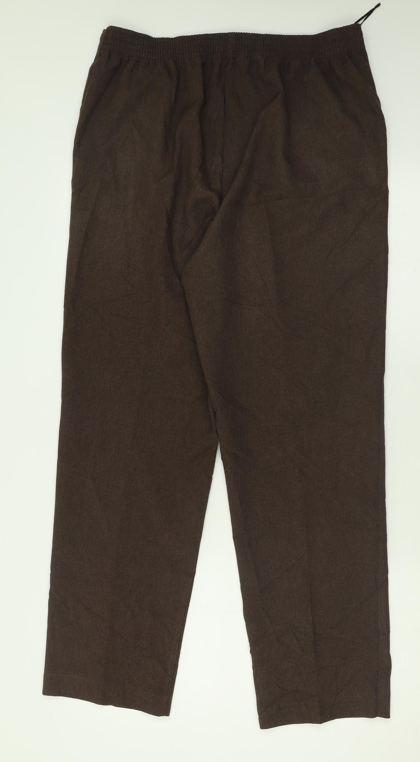 bonmarch Womens Brown  Polyester Trousers  Size 14 L30 in Regular