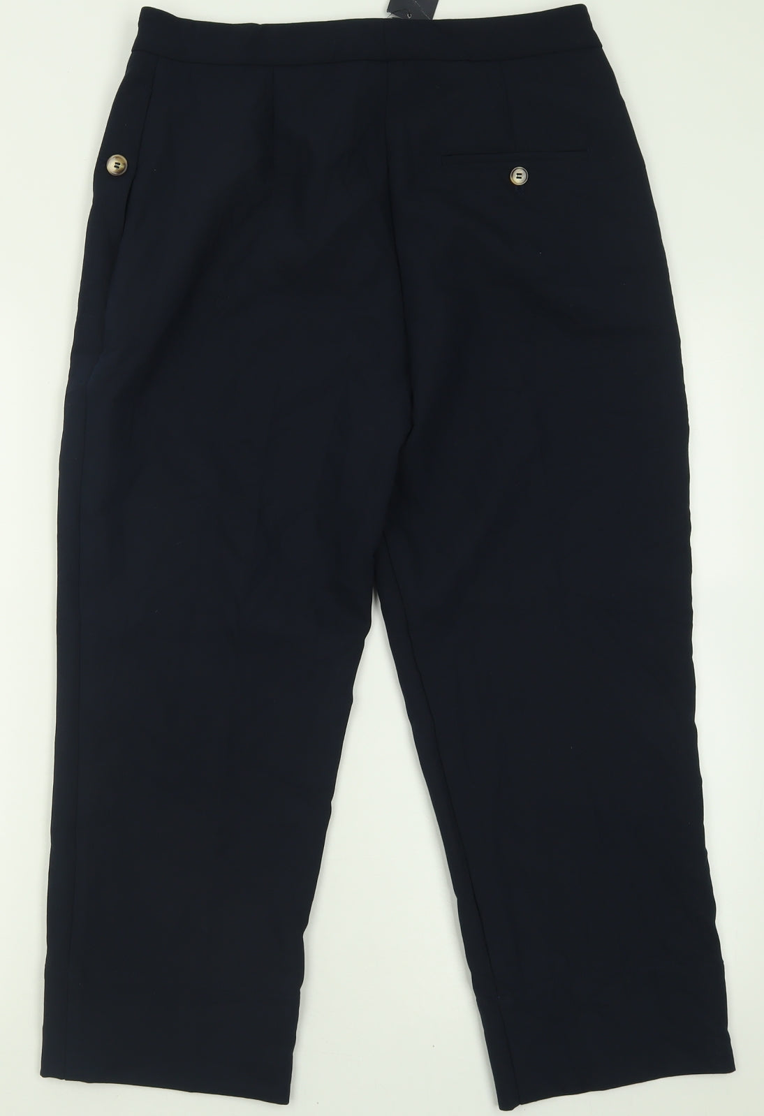 Marks and Spencer Womens Blue  Polyester Trousers  Size 12 L24 in Regular Hook & Eye