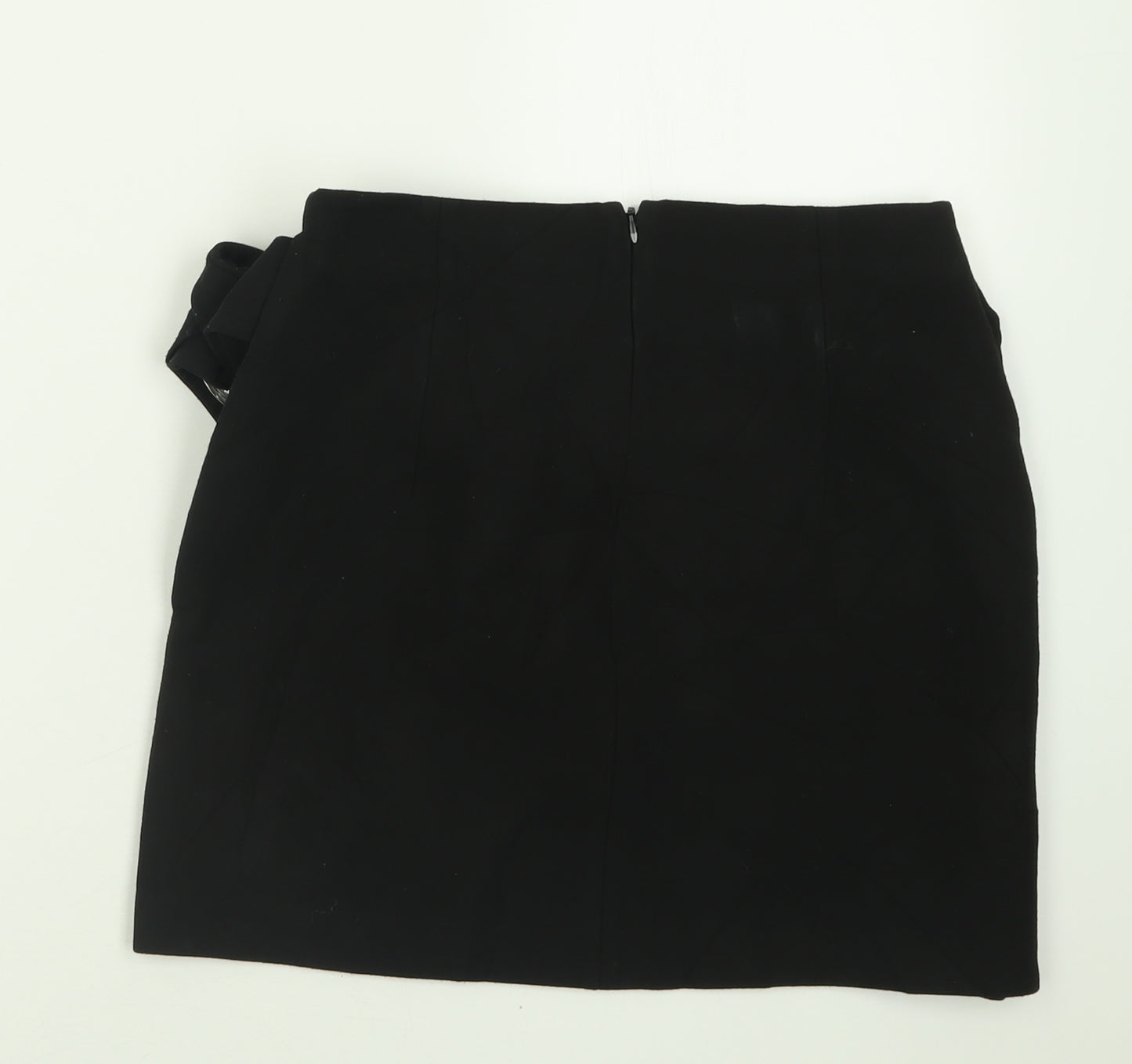Zara Womens Black  Polyester A-Line Skirt Size S   Zip