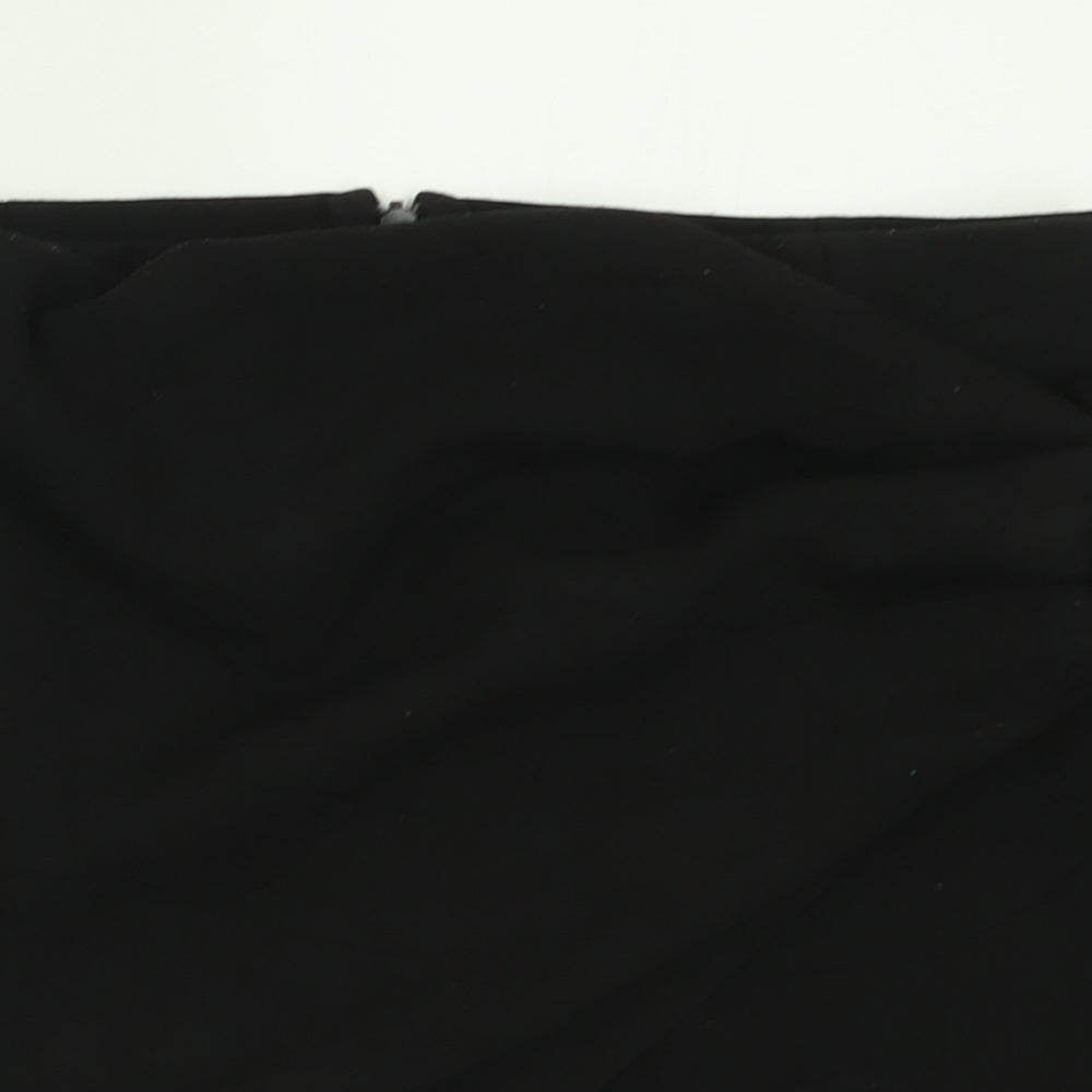 Zara Womens Black  Polyester A-Line Skirt Size S   Zip