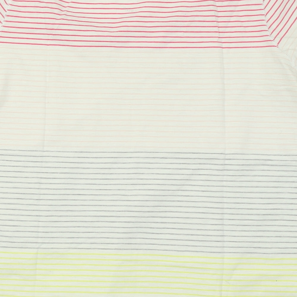 NEXT Womens Multicoloured Striped Cotton Basic T-Shirt Size 16 Crew Neck