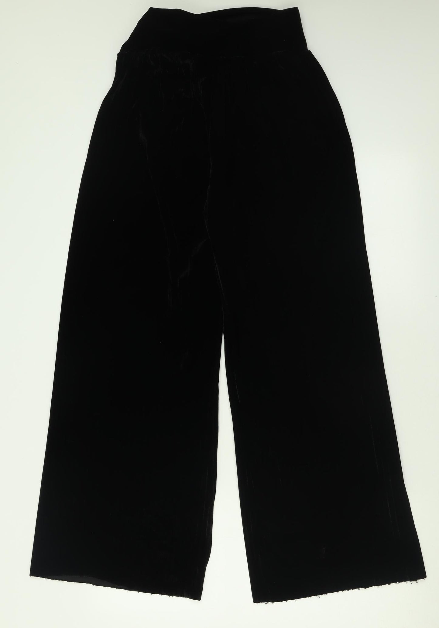 Preworn Womens Black  Polyester Trousers  Size 28 in L29 in Regular Tie