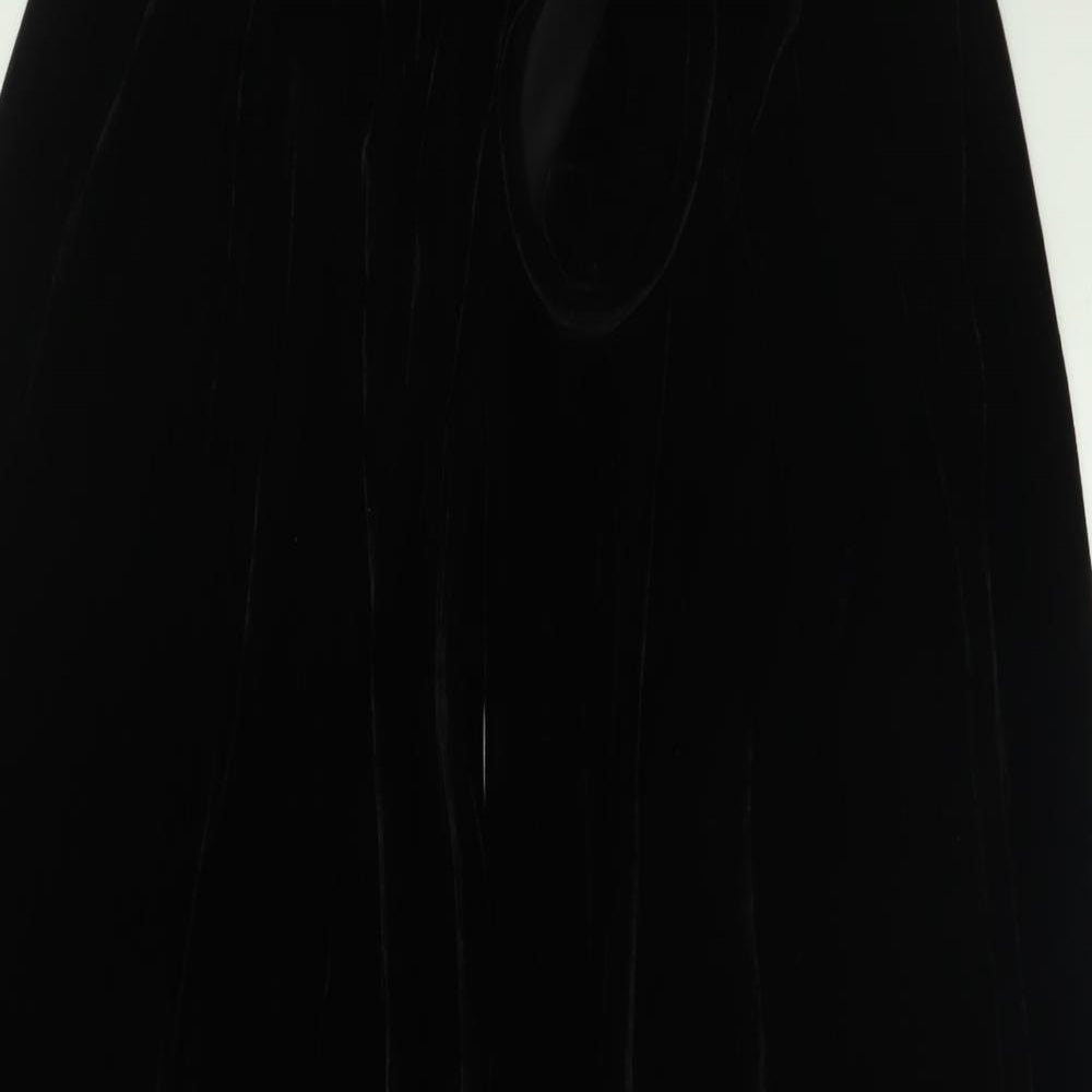 Preworn Womens Black  Polyester Trousers  Size 28 in L29 in Regular Tie